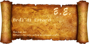 Bródi Erhard névjegykártya